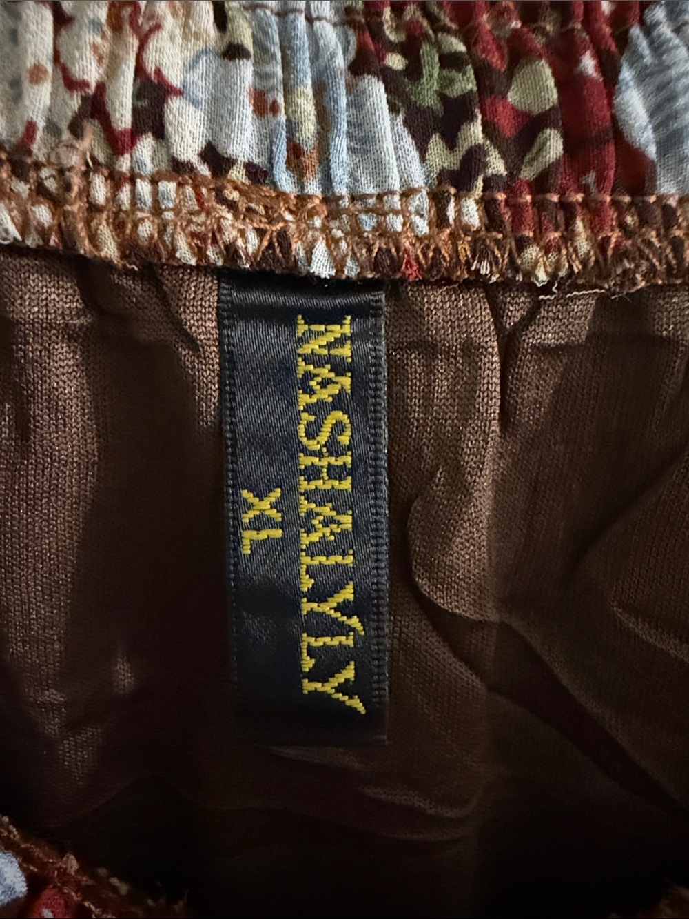Boho Floral Tiered Maxi Skirt - Brown Multi - Picture 2 of 5